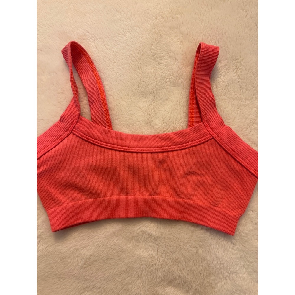Out From Under Urban Outfitters Seamless Ribbed Crop Tank Top Coral XS
